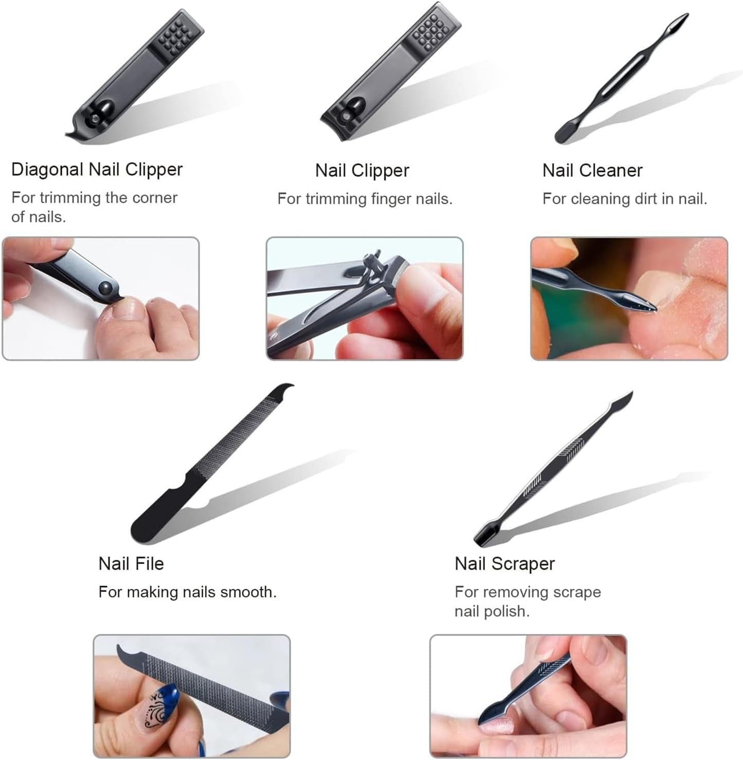 10-Pieces Premium Manicure & Pedicure Kit – Stainless Steel Nail Clippers Set with Grooming Tools for Hand, Foot & Facial Care – Travel Case Included