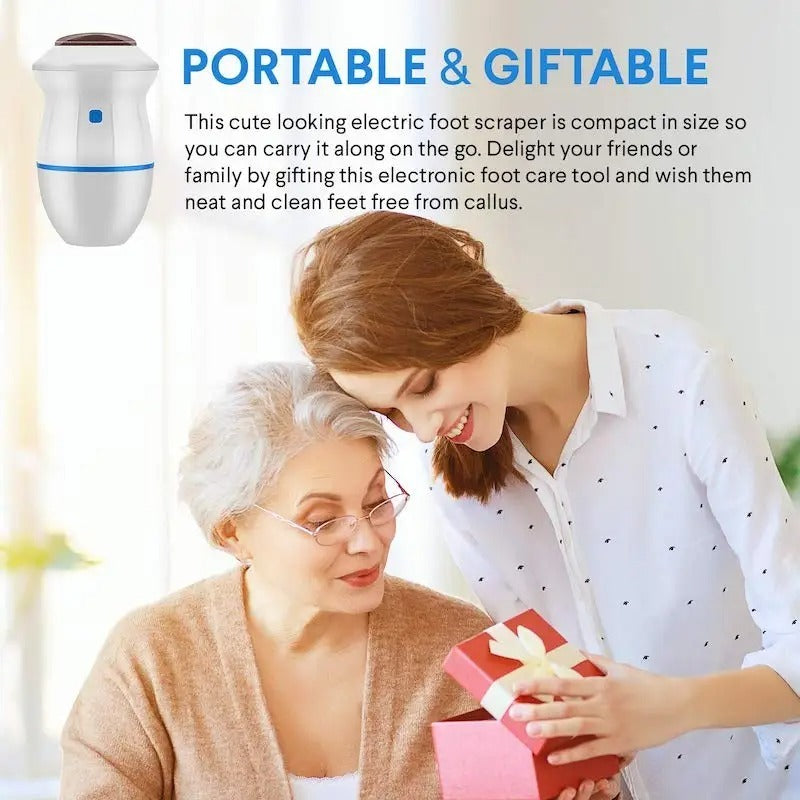 Electric Foot Grinder for Dead Skin, Cracked Heels & Calluses and Skin Exfoliation with Built-In Vacuum, Rechargeable Pedicure Tool