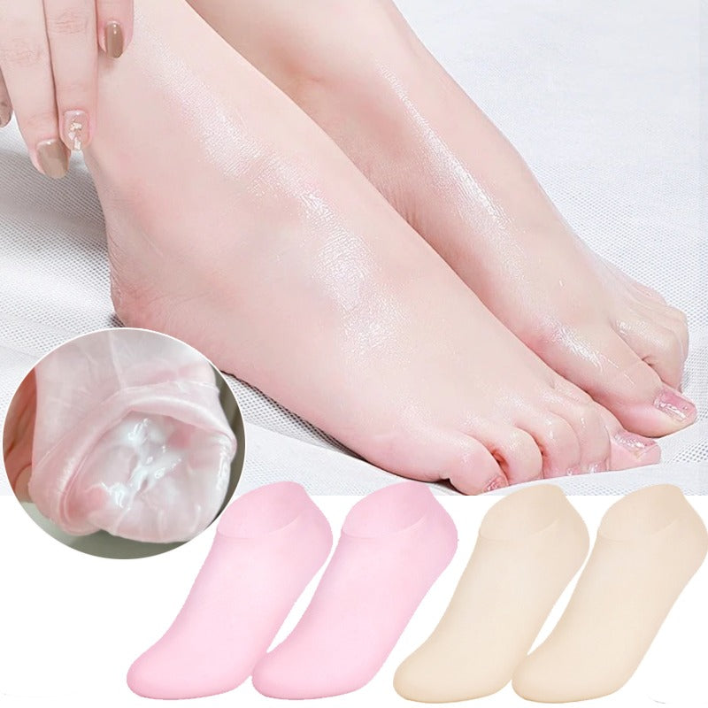 Silicone Foot Care Socks And Gloves Combo Pack – Moisturizing, Anti-Cracking, Hydrating And Repairing SPA Set For Soft, Smooth Hands And Feet
