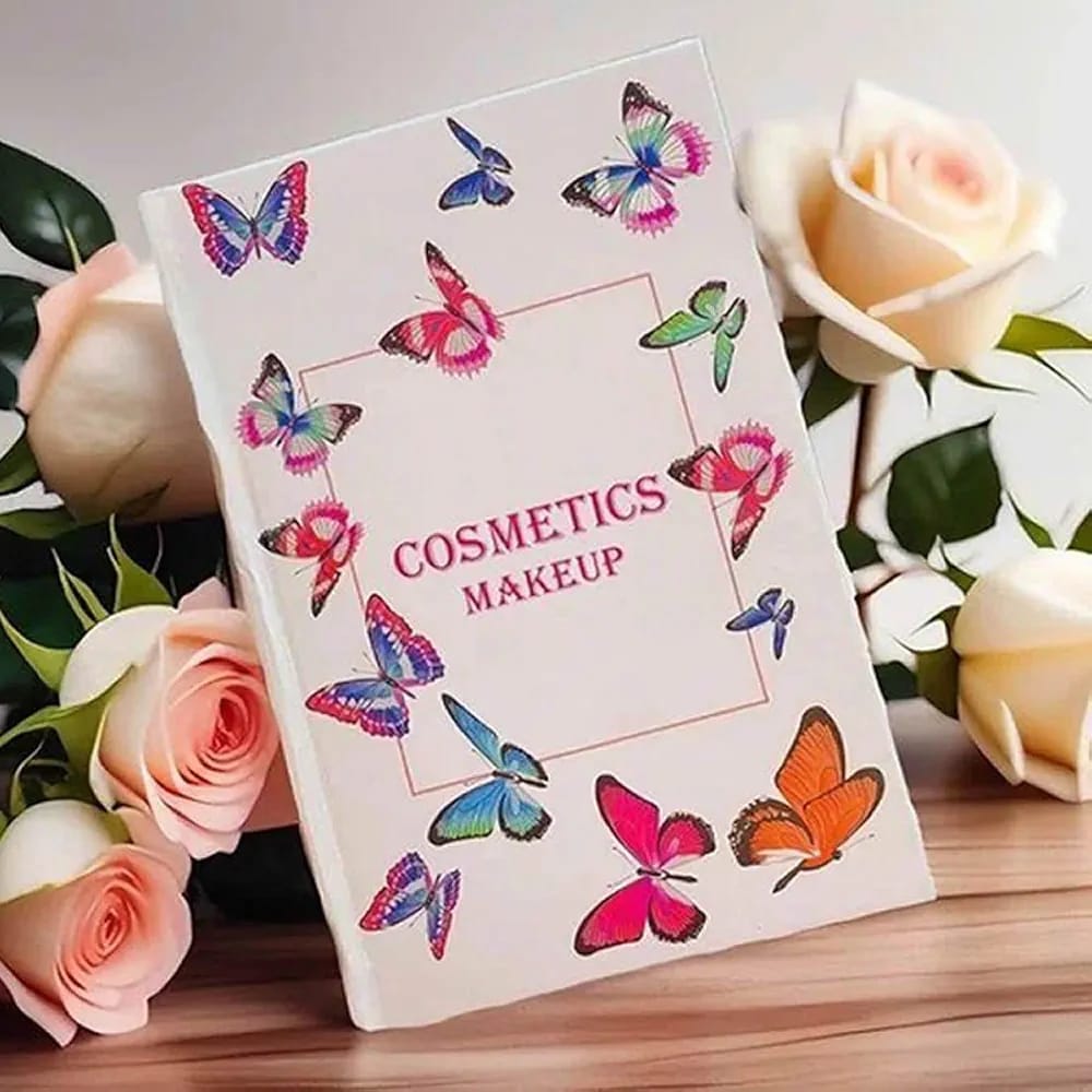 All In One Professional Makeup Palette Book – Complete 4 In 1 Beauty Kit With Highlighters, Contour, Eyeshadow, Blush, And Eyebrow Powders